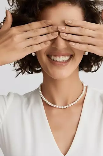 Classic freshwater pearl necklace & stud set( real pearl and 925 silver)