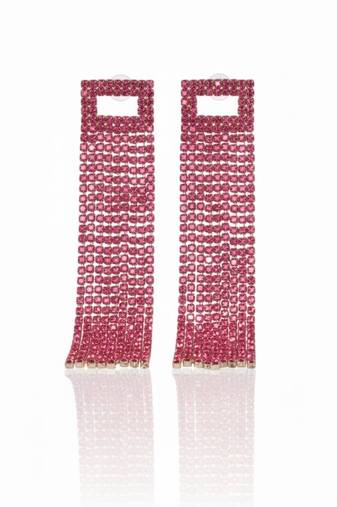 Pink rhinestone cocktail danglers