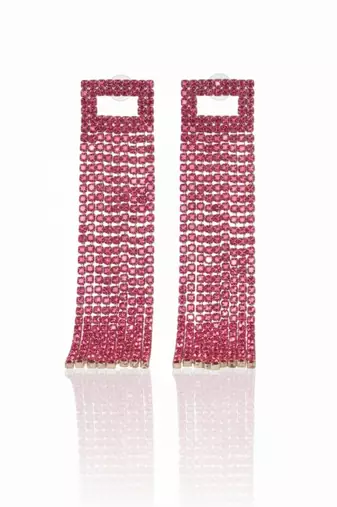 Pink rhinestone cocktail danglers