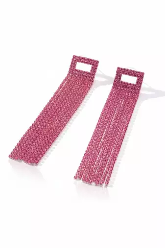 Pink rhinestone cocktail danglers