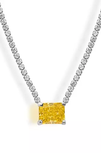 Bling babe tennis chain: yellow rectangle