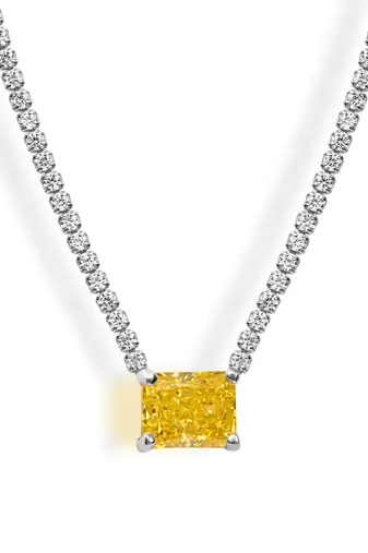 Bling babe tennis chain: yellow rectangle
