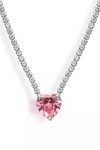 Bling babe tennis chain: pink heart