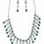 Emerald fringe cz necklace set (rhodium finish)