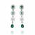 Emerald fringe cz necklace set (rhodium finish)