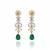 Emerald teardrop cz necklace set(necklace & earrings)