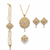 Ivory pearl floral set (pendant, earrings, bracelet, adjustable ring)
