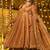 Copper embroidery fendy fully stitched anarkali set