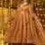 Copper embroidery fendy fully stitched anarkali set