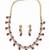 Ruby teardrop pave necklace set(necklace & earrings)