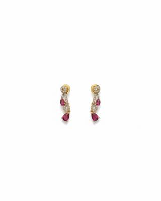 Ruby teardrop pave necklace set(necklace & earrings) 4