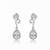 Teardrop halo cz necklace set (rhodium finish)