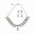 Teardrop halo cz necklace set (rhodium finish)