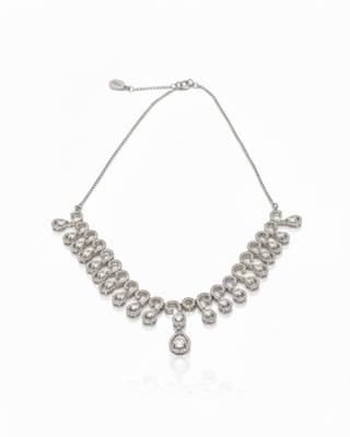 Teardrop Halo CZ Necklace Set | Rhodium-Plated White Stone Cubic Zirconia Diamond-Look Cocktail Jewellery 5