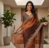 Brown Color Sequins with Jari Thread Embroidery Work  Chiffon Silk Saree