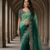 Green Color Sequins with Jari Thread Embroidery Work  Chiffon Silk Saree