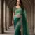 Green Color Sequins with Jari Thread Embroidery Work  Chiffon art silk saree