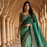 Green Color Sequins with Jari Thread Embroidery Work  Chiffon Silk Saree
