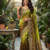 Parrot Green Color Sequins with Jari Thread Embroidery Work  Chiffon Silk Saree