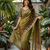 Parrot Green Color Sequins with Jari Thread Embroidery Work  Chiffon Silk Saree