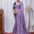Lavender Color Zari Embroidery Hotflix Diamond Work Vichitra Silk Saree