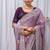 Light Lavender Color Zari Embroidery Hotflix Diamond Work Vichitra Silk Saree