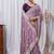 Light Lavender Color Zari Embroidery Hotflix Diamond Work Vichitra Silk Saree