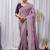 Light Lavender Color Zari Embroidery Hotflix Diamond Work Vichitra Silk Saree