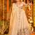 Off-white embroidery crep fully stitched anarkali set