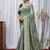 Light Green Color Zari Embroidery Hotflix Diamond Work Vichitra Silk Saree
