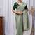 Light Green Color Zari Embroidery Hotflix Diamond Work Vichitra Silk Saree