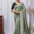 Light Green Color Zari Embroidery Hotflix Diamond Work Vichitra Silk Saree