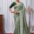 Light Green Color Zari Embroidery Hotflix Diamond Work Vichitra Silk Saree