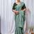 Sea Green Color Zari Embroidery Hotflix Diamond Work Vichitra Silk Saree