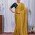 Yellow Color Zari Embroidery Hotflix Diamond Work Vichitra Silk Saree
