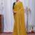 Yellow Color Zari Embroidery Hotflix Diamond Work Vichitra Silk Saree