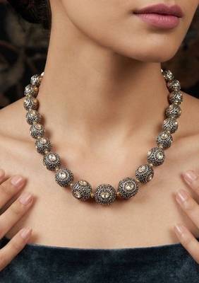 White beaded jewellery necklace 1