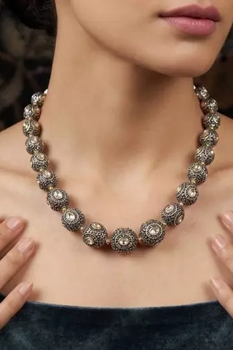 White beaded jewellery necklace