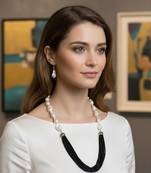 Black beaded jewellery necklace