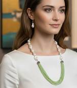 Green beaded jewellery necklace