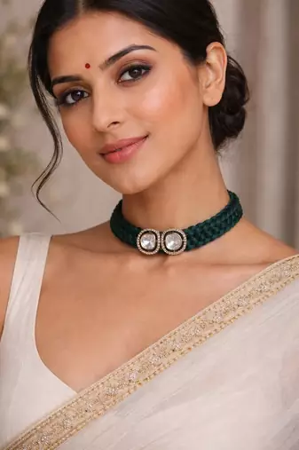 Black beaded jewellery necklace