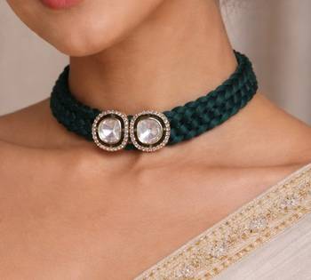 Black beaded jewellery necklace 2