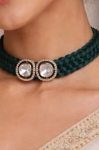 Black beaded jewellery necklace