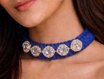 Blue beaded jewellery necklace 2