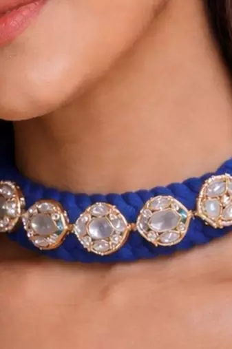 Blue beaded jewellery necklace