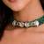 Green beaded jewellery necklace