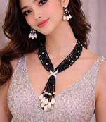 Black beaded jewellery necklace