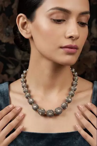 White beaded jewellery necklace