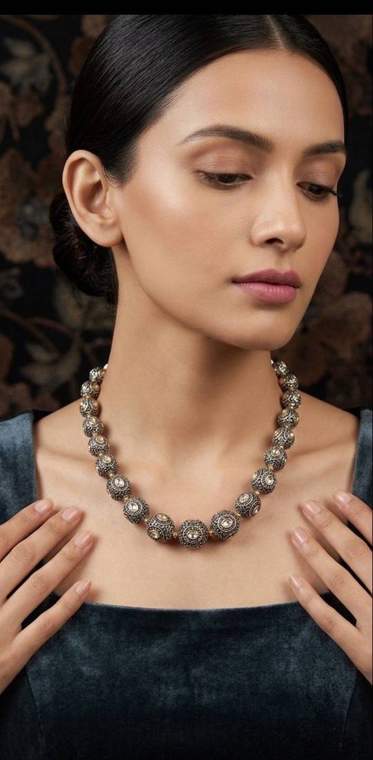 White beaded jewellery necklace