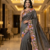 Grey Color Malti Colour Thread Embroidery work  Silk Saree